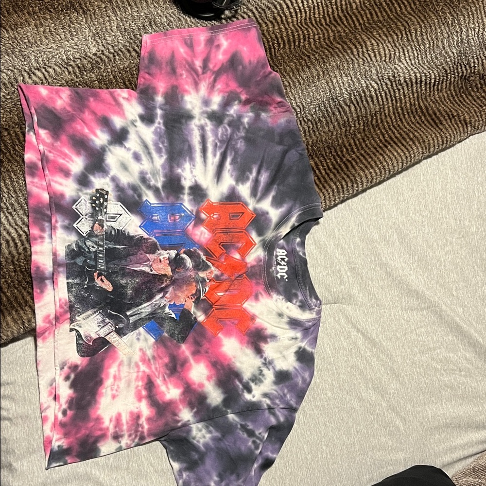 AC/DC Pink and Purple Tie-Dye Shirt